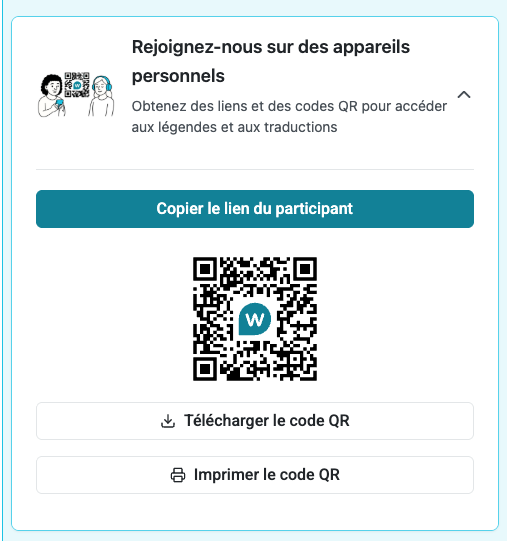 Téléchargement des codes QR