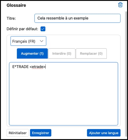 (fr) Etrade example