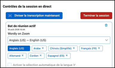 (fr) meeting bot language picker