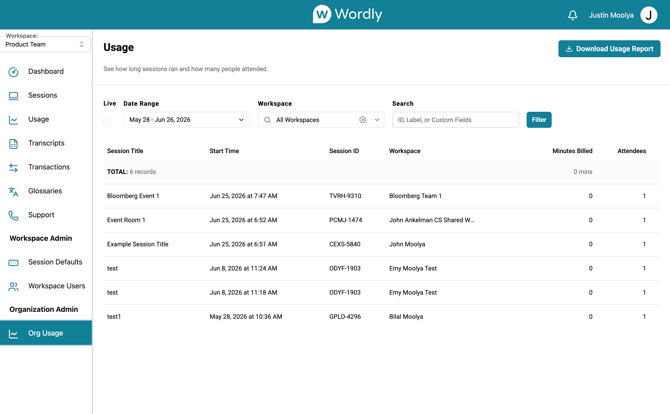 4.6.0 Usage page
