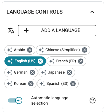 Language controls