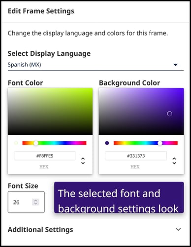 edit frame settings
