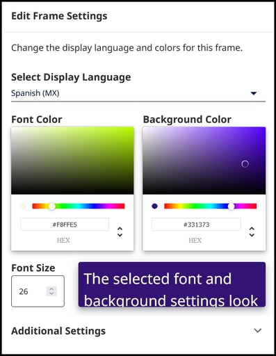 edit frame settings