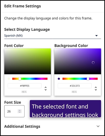 edit frame settings