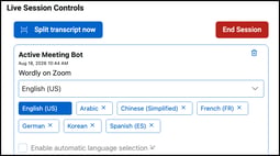 meeting bot language picker
