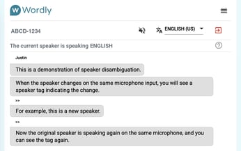 Example of speaker disambiguation