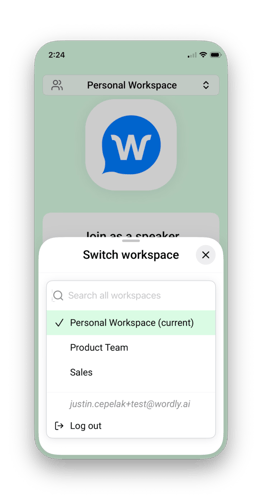 switch workspaces