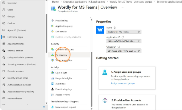 MS Entrada Wordly for MS Teams