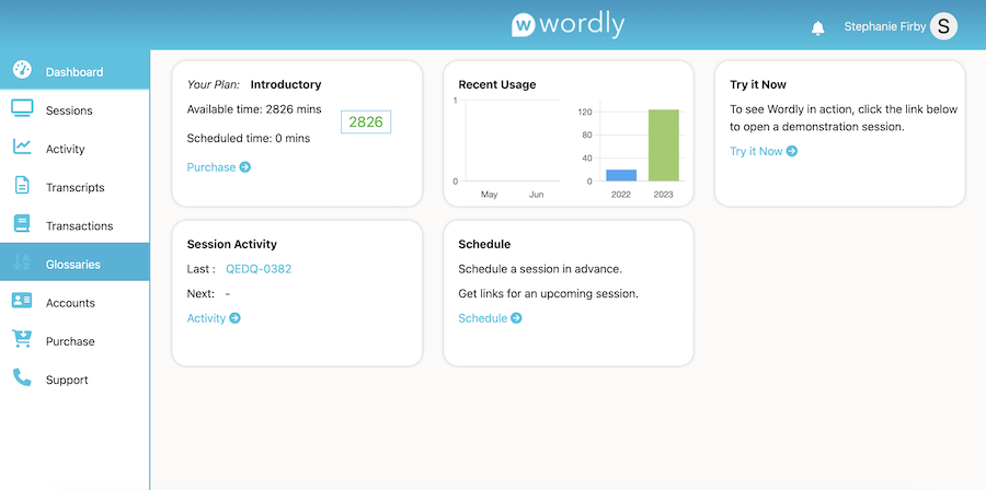 Glossaries Nav Panel