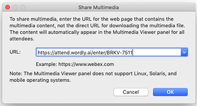 Webex share multimedia