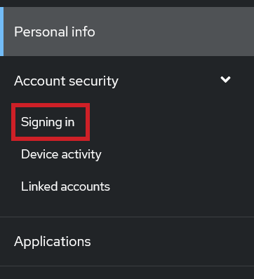 Signing in sidebar button