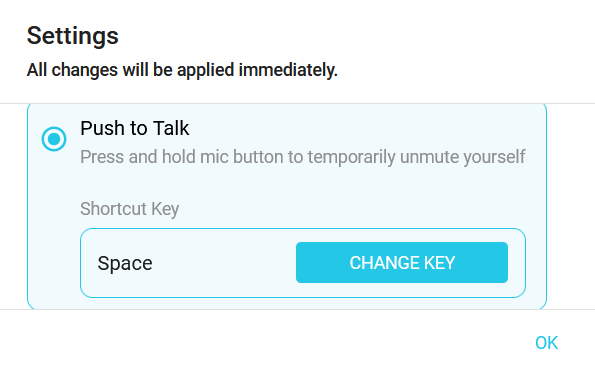 Push to Talk Change Hotkey