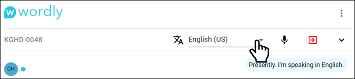 Change language dropdown in Wordly Join