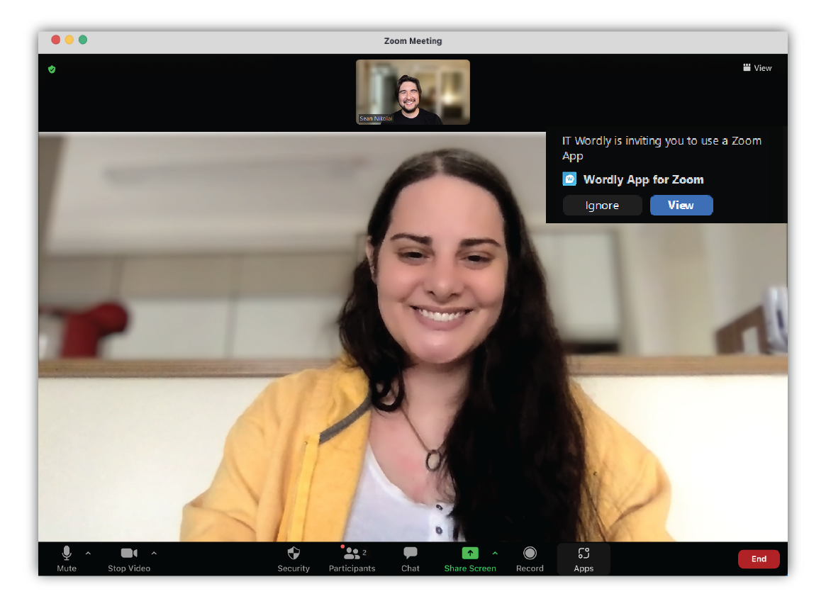 Accept Wordly App for Zoom