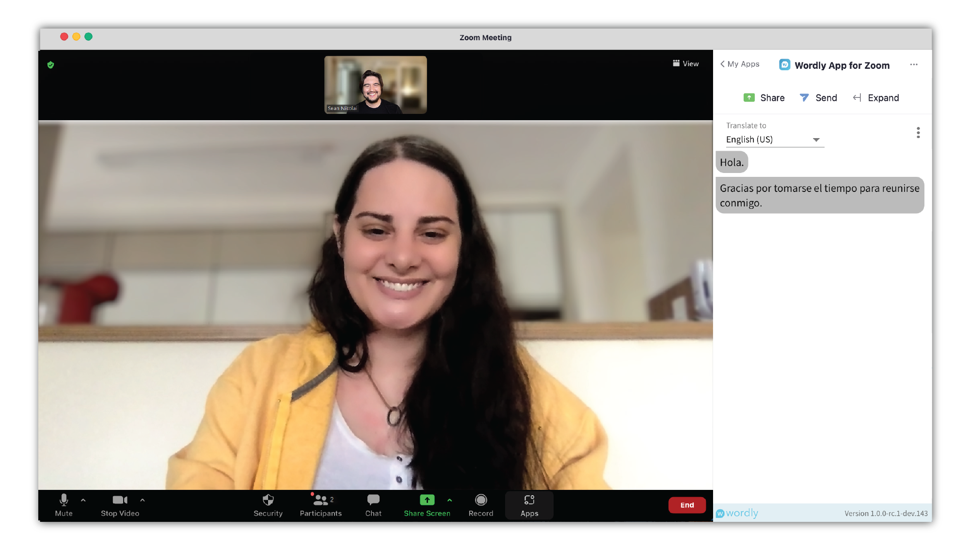 Wordly App for Zoom
