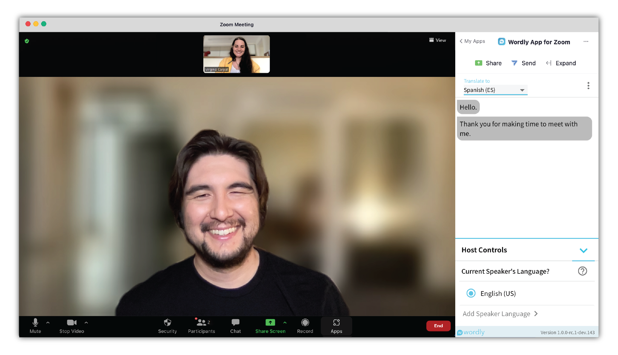 Wordly App for Zoom